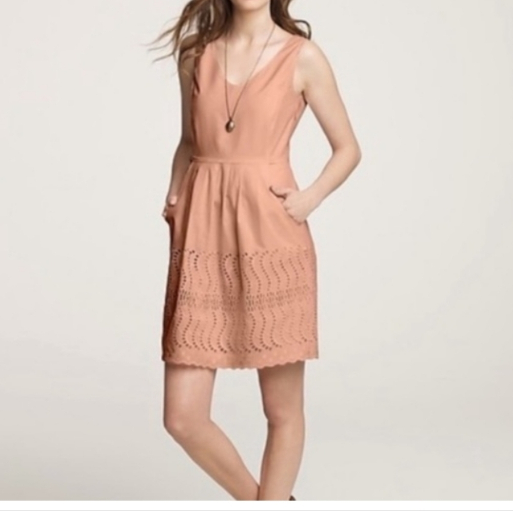 J.Crew Delaney Eyelet Pleated Dress Sz-10